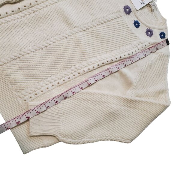 Marine Layer Jada Crewneck womens sweater ivory sz Medium pullover knit new - Picture 6 of 16